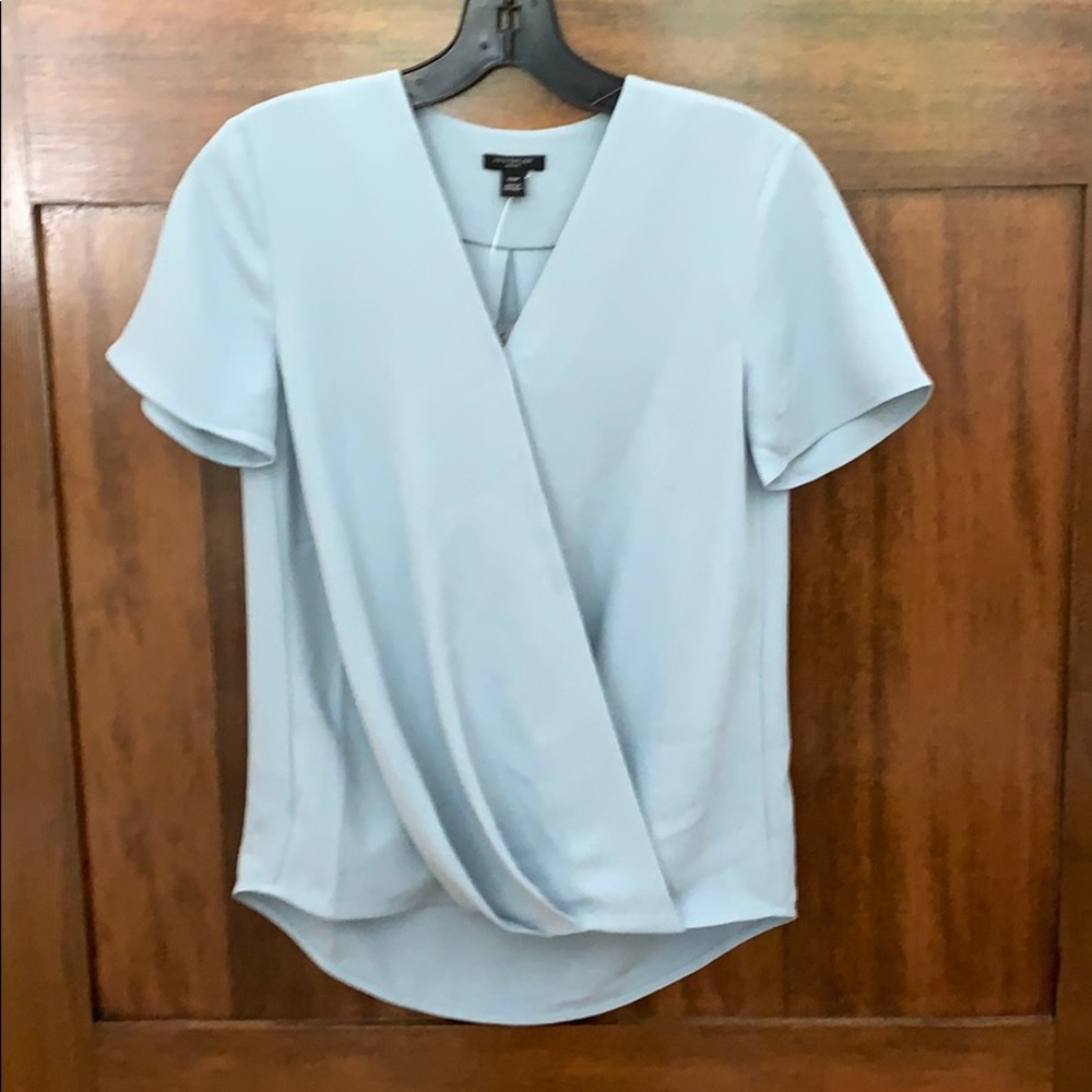 Ann Taylor petite blue blouse size XXSP  new!